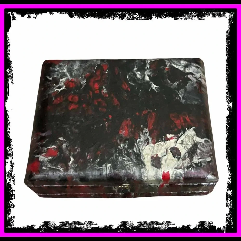 New Artisan Hand Painted By Me Gothic Poured Vintage Cigar Box By Arturo Fuente